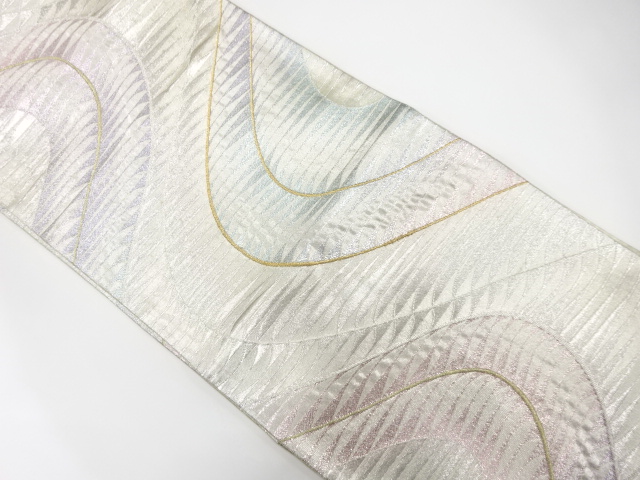 JAPANESE KIMONO / ANTIQUE FUKURO OBI / SILK / SAGA NISHIKI / WOVEN STREAM